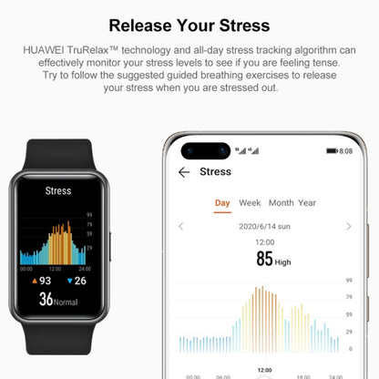 Original Huawei WATCH FIT Smart Watch, Elegant Version, 1.64 inch Amoled Color Screen, Stainless Steel Frame, with Fluorine Rubber Strap, 50 Meter Waterproof, Support 10 Day Endurance & Fast Charging  ... eart Rate / Sleep / Blood Oxygen Monitoring(Black) - Wearable Devices by Huawei | Online Shopping UK | buy2fix