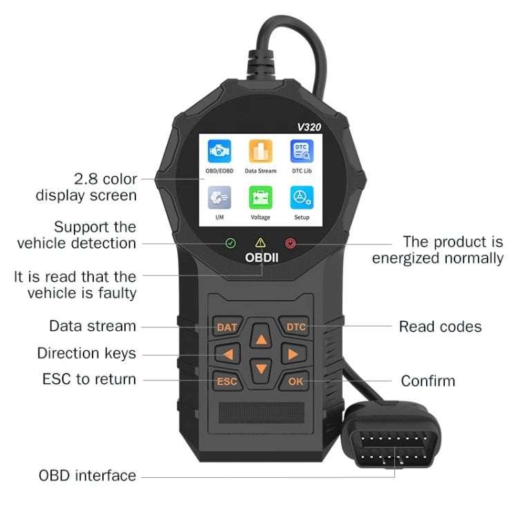 V320 Car OBD2 Diagnostic Instrument Fault Clear Code Reader - Electronic Test by buy2fix | Online Shopping UK | buy2fix