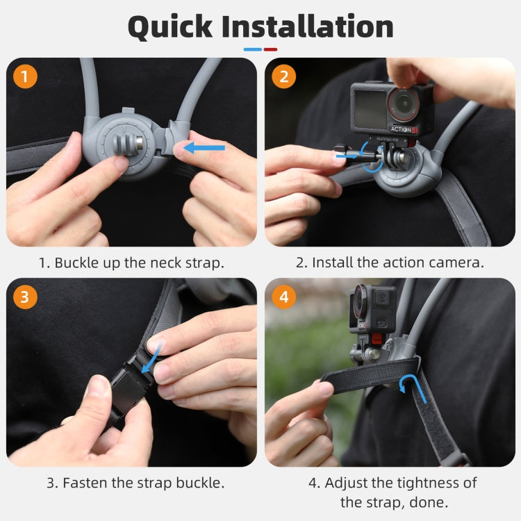 Sunnylife POV Neck Mount Hand Free Video Vlog Neck Selfie Holder with Body Strap (Grey) - Holder by Sunnylife | Online Shopping UK | buy2fix