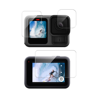 For GoPro HERO13 Black Lens and Front  Back Screen 9H Tempered Glass Film - Protective Film by buy2fix | Online Shopping UK | buy2fix