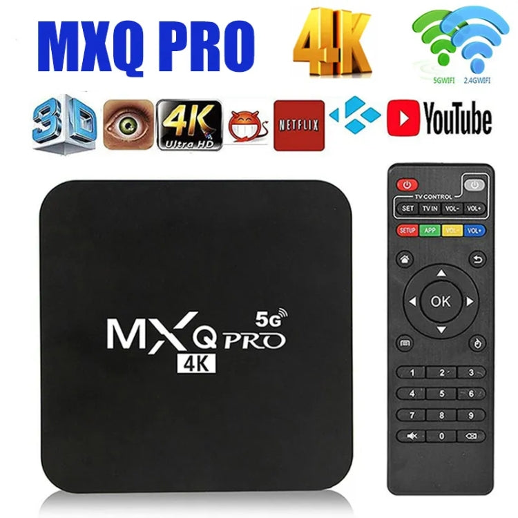 MXQ Pro 4K TV Box Rockchip RK3228A Quad Core CPU Android 7.1, 1GB+8GB wtih Remote Control, US Plug - RK3228A by buy2fix | Online Shopping UK | buy2fix