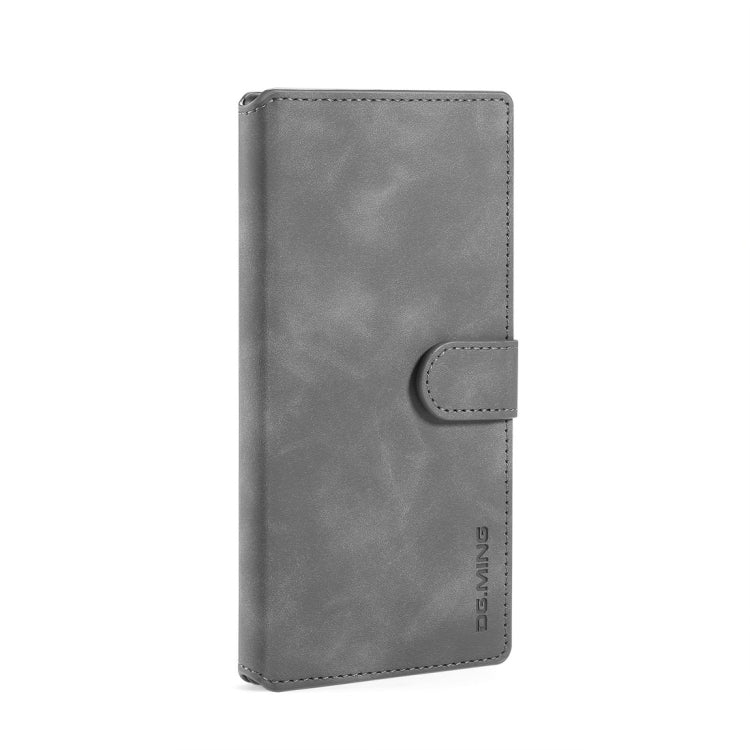 DG.MING Retro Oil Side Horizontal Flip Case with Holder & Card Slots & Wallet for Galaxy Note 10(Grey) - Galaxy Phone Cases by DG.MING | Online Shopping UK | buy2fix