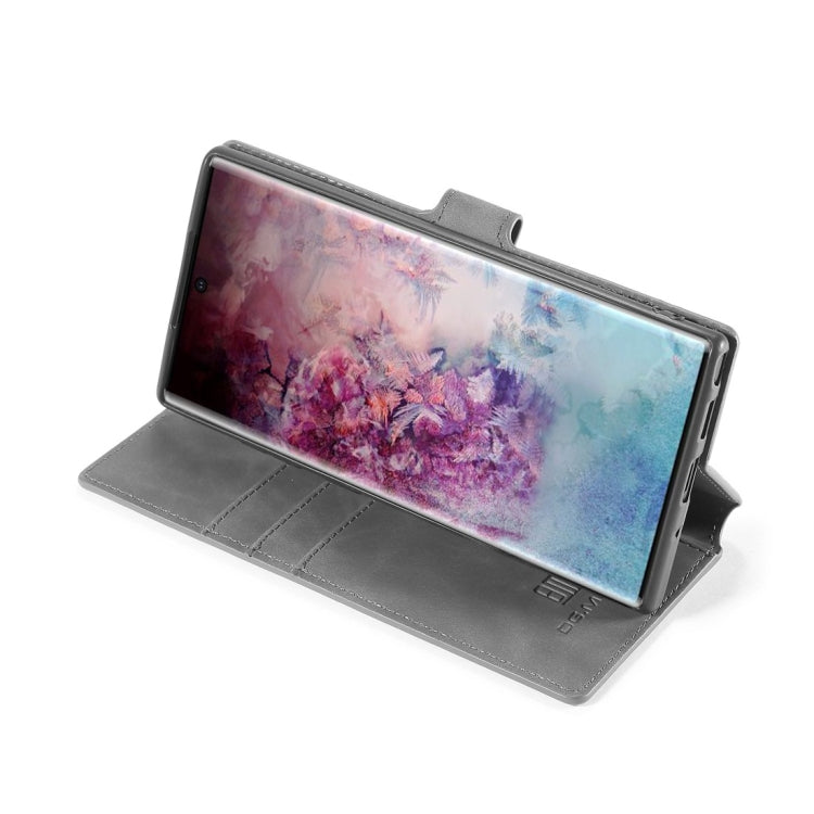 DG.MING Retro Oil Side Horizontal Flip Case with Holder & Card Slots & Wallet for Galaxy Note 10(Grey) - Galaxy Phone Cases by DG.MING | Online Shopping UK | buy2fix