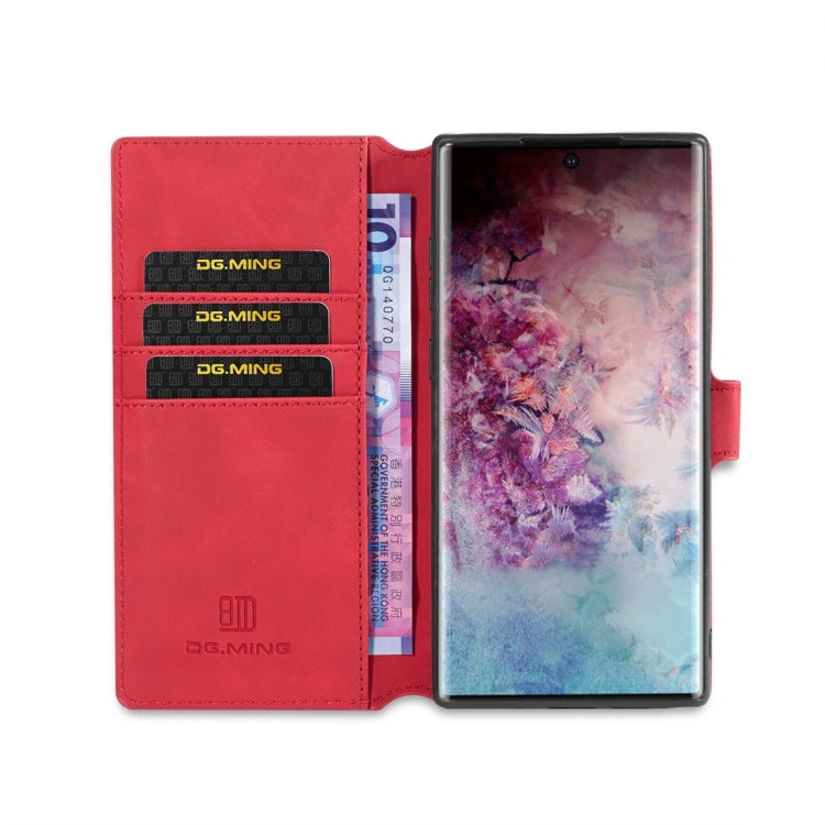 DG.MING Retro Oil Side Horizontal Flip Case with Holder & Card Slots & Wallet for Galaxy Note 10+(Red) - Galaxy Phone Cases by DG.MING | Online Shopping UK | buy2fix