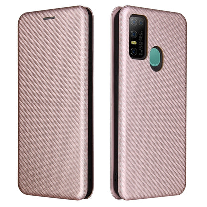 For DOOGEE N30 Carbon Fiber Texture Horizontal Flip TPU + PC + PU Leather Case with Card Slot(Pink) - More Brand by buy2fix | Online Shopping UK | buy2fix