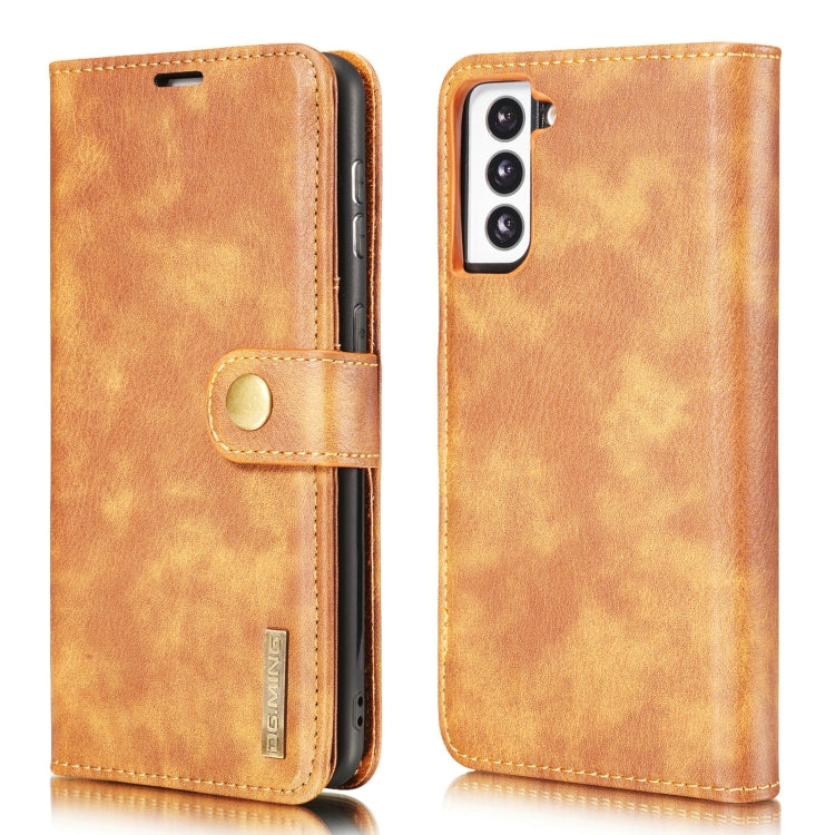 For Samsung Galaxy S21+ 5G DG.MING Crazy Horse Texture Flip Detachable Magnetic Leather Case with Holder & Card Slots & Wallet(Brown) - Galaxy S21+ 5G Cases by DG.MING | Online Shopping UK | buy2fix