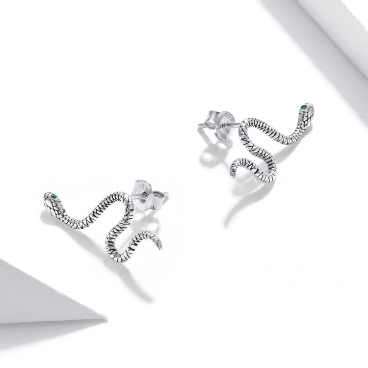 S925 Sterling Silver Smart Snake Ear Studs Women Earrings - Stud Earrings & Earrings by buy2fix | Online Shopping UK | buy2fix