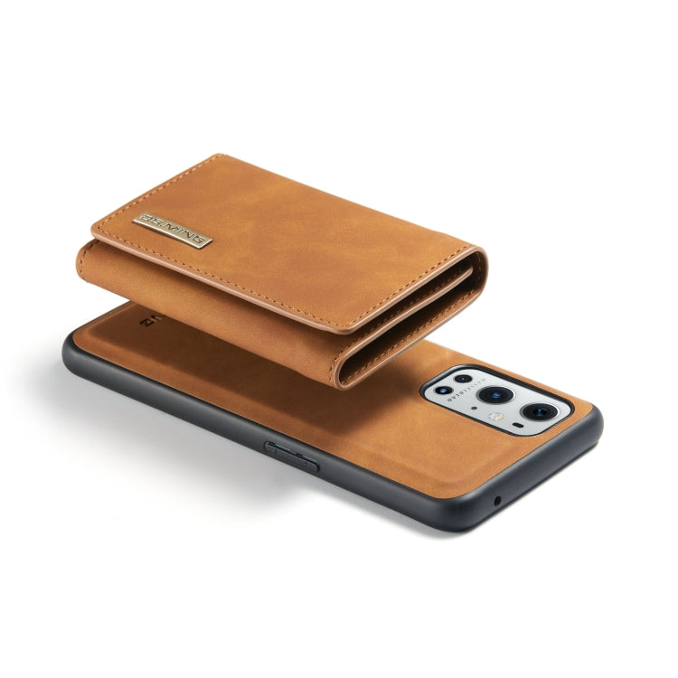 For OnePlus 9 Pro DG.MING M1 Series 3-Fold Multi Card Wallet  Back Cover Shockproof Case with Holder Function(Brown) -  by DG.MING | Online Shopping UK | buy2fix