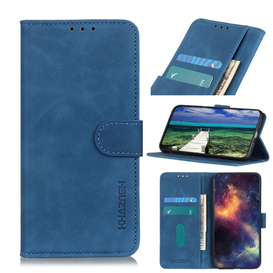 For OnePlus Nord 2 5G KHAZNEH Retro Texture PU + TPU Horizontal Flip Leather Case with Holder & Card Slots & Wallet(Blue) - OnePlus Cases by buy2fix | Online Shopping UK | buy2fix