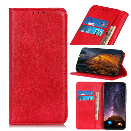 For OnePlus Nord 2 5G Magnetic Crazy Horse Texture Horizontal Flip Leather Case with Holder & Card Slots & Wallet(Red) - OnePlus Cases by buy2fix | Online Shopping UK | buy2fix