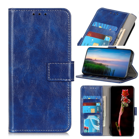 For OnePlus Nord 2 5G Retro Crazy Horse Texture Horizontal Flip Leather Case with Holder & Card Slots & Photo Frame & Wallet(Blue) - OnePlus Cases by buy2fix | Online Shopping UK | buy2fix