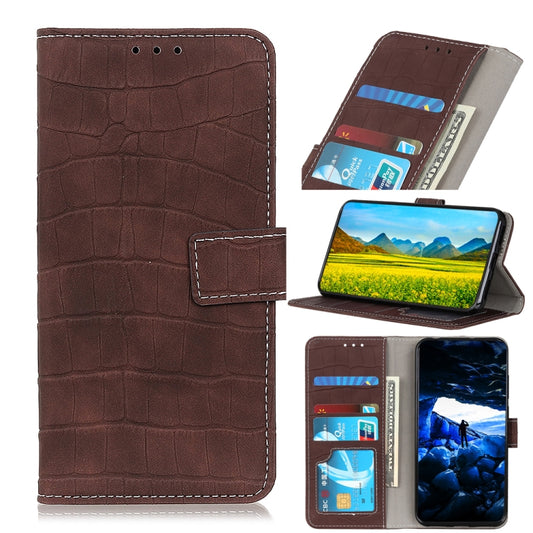For OnePlus Nord 2 5G Magnetic Crocodile Texture Horizontal Flip Leather Case with Holder & Card Slots & Wallet(Brown) - OnePlus Cases by buy2fix | Online Shopping UK | buy2fix