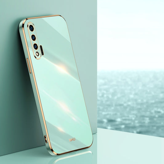 For Huawei nova 6 5G XINLI Straight Edge 6D Electroplate TPU Phone Case(Mint Green) - Huawei Cases by XINLI | Online Shopping UK | buy2fix