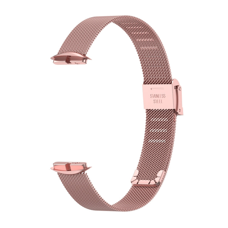 For Fitbit Luxe Clip-on Metal Watch Band(Rose Pink) - Watch Bands by buy2fix | Online Shopping UK | buy2fix