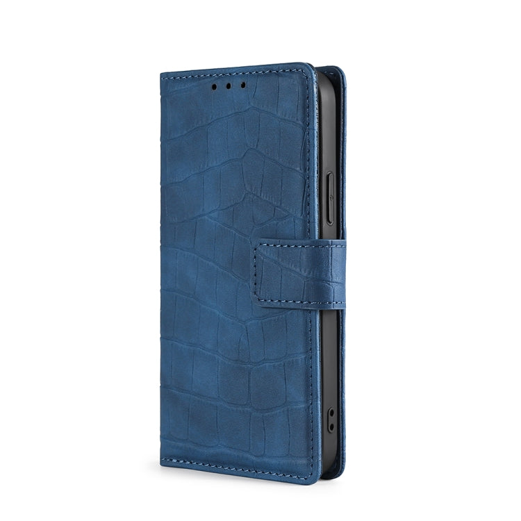 For OPPO A94 5G / F19 Pro+ / Reno5 Z Skin Feel Crocodile Texture Magnetic Clasp Horizontal Flip PU Leather Case with Holder & Card Slots & Wallet(Blue) - OPPO Cases by buy2fix | Online Shopping UK | buy2fix