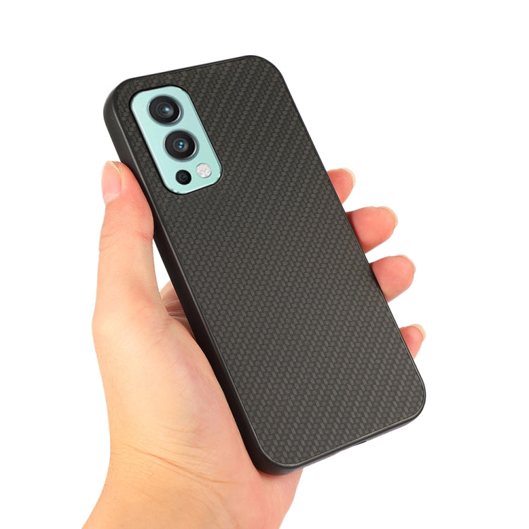 For OnePlus Nord 2 5G Carbon Fiber Skin PU + PC + TPU Shockprof Protective Case(Black) - OnePlus Cases by buy2fix | Online Shopping UK | buy2fix