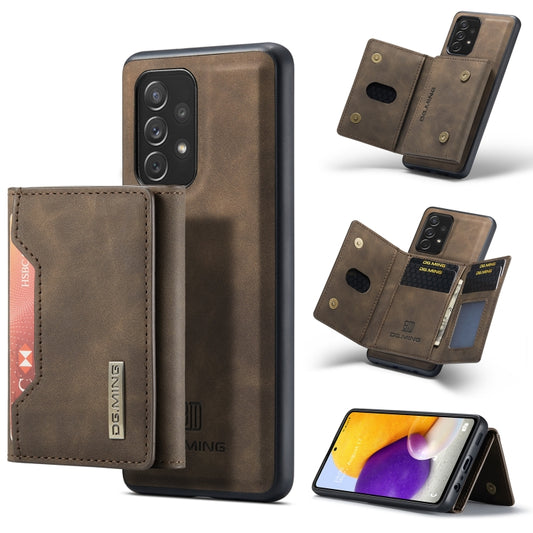 For Samsung Galaxy A72 5G / 4G DG.MING M2 Series 3-Fold Multi Card Bag Back Cover Shockproof Case with Wallet & Holder Function(Coffee) - Galaxy Phone Cases by DG.MING | Online Shopping UK | buy2fix