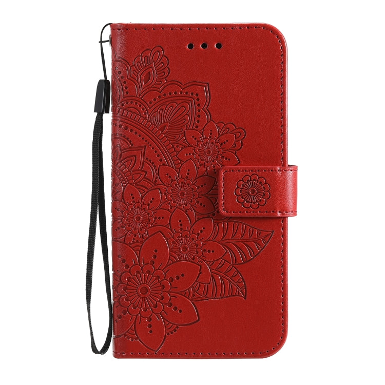 For Google Pixel 6 7-petal Flowers Embossing Pattern Horizontal Flip PU Leather Case with Holder & Card Slots & Wallet & Photo Frame(Red) - Google Cases by buy2fix | Online Shopping UK | buy2fix