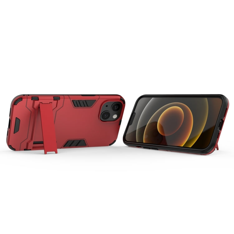 For iPhone 13 PC + TPU Shockproof Protective Case with Invisible Holder(Red) - iPhone 13 Cases by buy2fix | Online Shopping UK | buy2fix