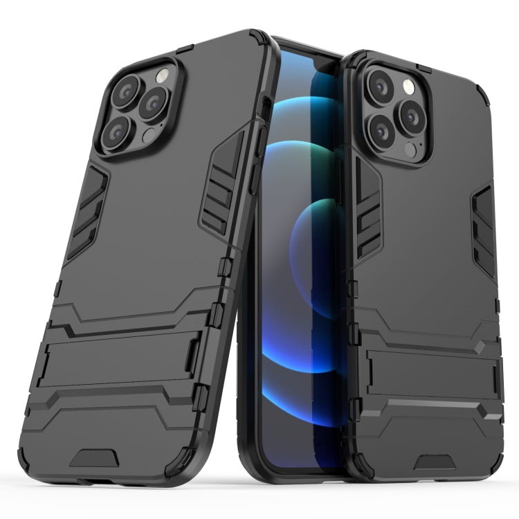 For iPhone 13 Pro Max PC + TPU Shockproof Protective Case with Invisible Holder (Black) - iPhone 13 Pro Max Cases by buy2fix | Online Shopping UK | buy2fix