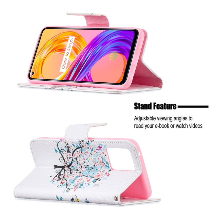 For OPPO Realme 8 / Realme 8 Pro Colored Drawing Pattern Horizontal Flip Leather Case with Holder & Card Slots & Wallet(Tree) - Realme Cases by buy2fix | Online Shopping UK | buy2fix