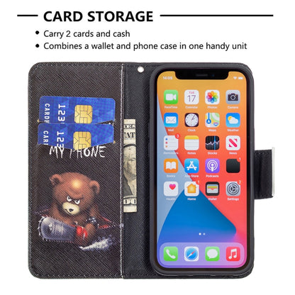 For iPhone 13 Colored Drawing Pattern Horizontal Flip Leather Case with Holder & Card Slots & Wallet(Bear) - iPhone 13 Cases by buy2fix | Online Shopping UK | buy2fix