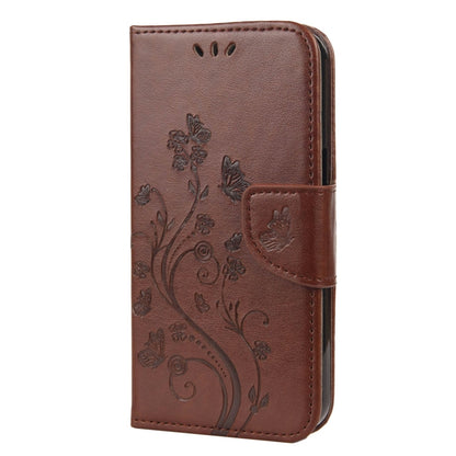 For iPhone 13 Pro Butterfly Flower Pattern Horizontal Flip Leather Case with Holder & Card Slots & Wallet (Brown) - iPhone 13 Pro Cases by buy2fix | Online Shopping UK | buy2fix