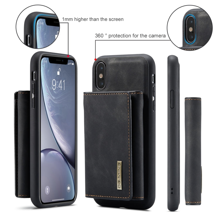 DG.MING M1 Series 3-Fold Multi Card Wallet  Back Cover Shockproof Case with Holder Function For iPhone XS Max(Black) -  by DG.MING | Online Shopping UK | buy2fix