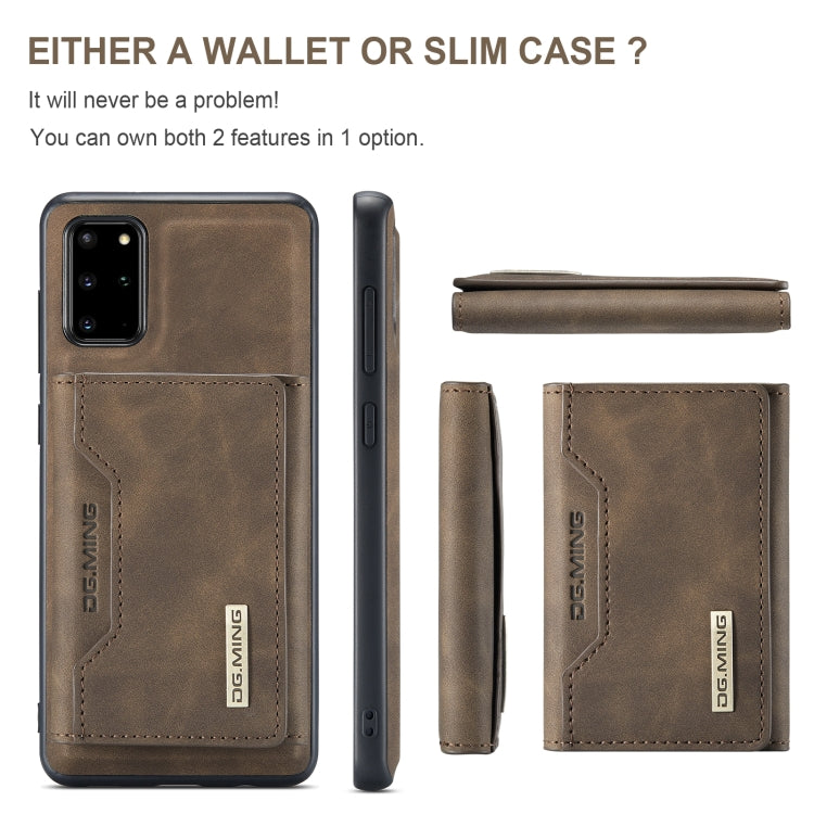 For Samsung Galaxy S20+ DG.MING M2 Series 3-Fold Multi Card Bag Back Cover Shockproof Case with Wallet & Holder Function(Coffee) - Galaxy Phone Cases by DG.MING | Online Shopping UK | buy2fix