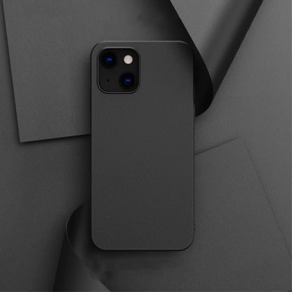 For iPhone 13 Plain Skin Leather Phone Case(Black) - iPhone 13 Cases by buy2fix | Online Shopping UK | buy2fix