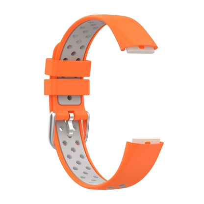 For Fitbit Luxe Two-color Silicone Watch Band(Orange Grey) - Watch Bands by buy2fix | Online Shopping UK | buy2fix