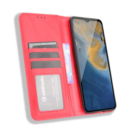 For ZTE Blade A51 Magnetic Buckle Retro Crazy Horse Texture Horizontal Flip Leather Case with Holder & Card Slots & Photo Frame(Red) - ZTE Cases by buy2fix | Online Shopping UK | buy2fix