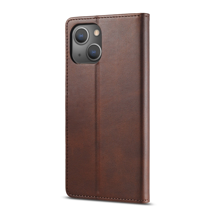 For iPhone 13 mini LC.IMEEKE Calf Texture Horizontal Flip Leather Case with Holder & Card Slots & Wallet (Brown) - iPhone 13 mini Cases by LC.IMEEKE | Online Shopping UK | buy2fix