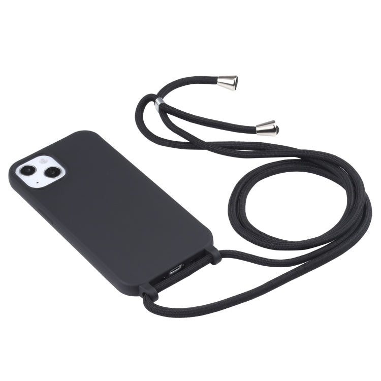 For iPhone 13 mini Candy Colors TPU Protective Case with Lanyard (Black) - iPhone 13 mini Cases by buy2fix | Online Shopping UK | buy2fix