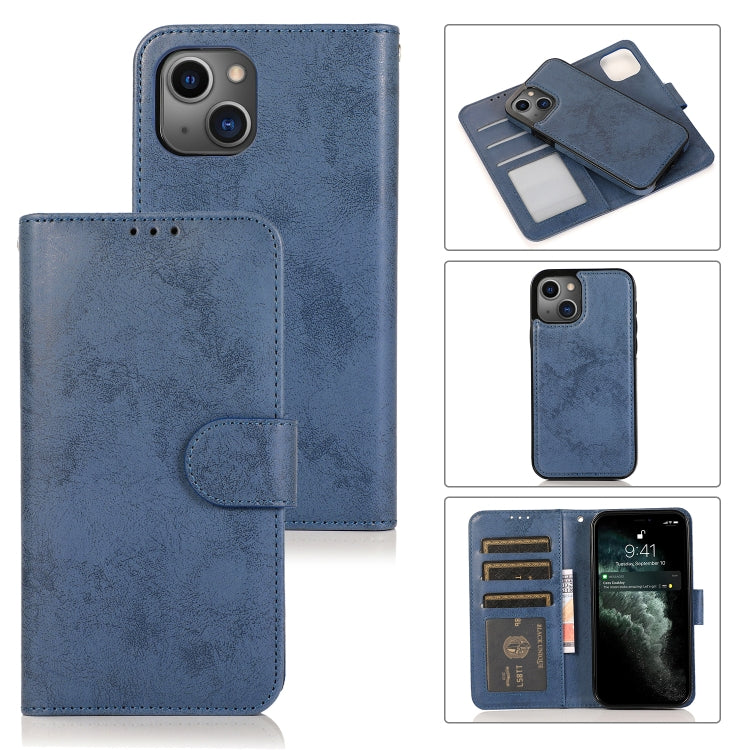 For iPhone 13 Pro Max Retro 2 in 1 Detachable Horizontal Flip Leather Case with Card Slots & Wallet (Dark Blue) - iPhone 13 Pro Max Cases by buy2fix | Online Shopping UK | buy2fix