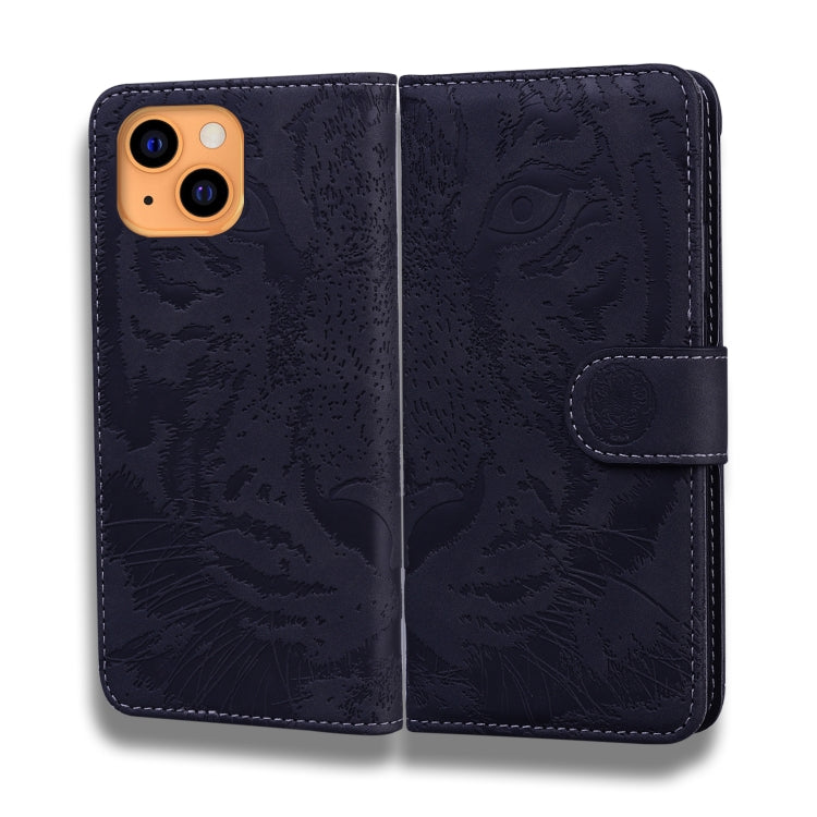 For iPhone 13 Tiger Embossing Pattern Horizontal Flip Leather Case with Holder & Card Slots & Wallet(Black) - iPhone 13 Cases by buy2fix | Online Shopping UK | buy2fix