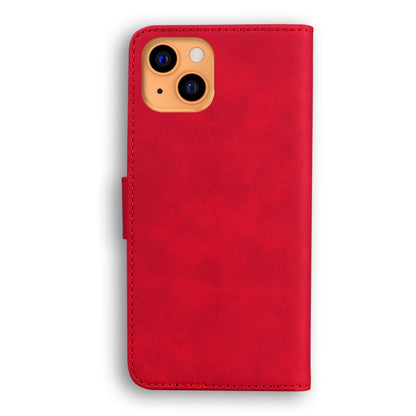 For iPhone 13 Skin Feel Pure Color Horizontal Flip Leather Case with Holder & Card Slots & Wallet(Red) - iPhone 13 Cases by buy2fix | Online Shopping UK | buy2fix