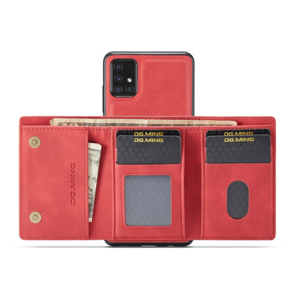 For Samsung Galaxy A51 DG.MING M1 Series 3-Fold Multi Card Wallet  Back Cover Shockproof Case with Holder Function(Red) - Galaxy Phone Cases by DG.MING | Online Shopping UK | buy2fix