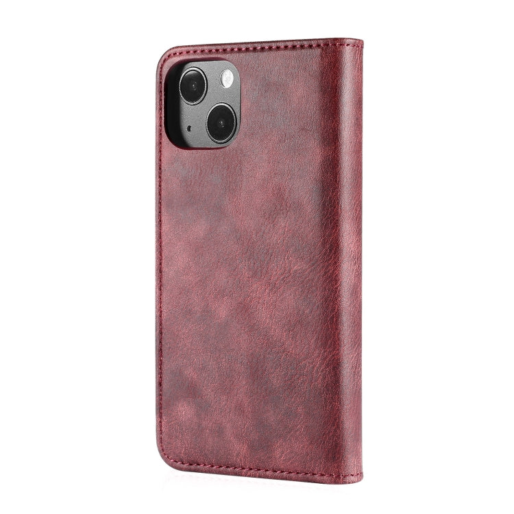 For iPhone 13 mini DG.MING Crazy Horse Texture Flip Detachable Magnetic Leather Case with Holder & Card Slots & Wallet (Red) - iPhone 13 mini Cases by DG.MING | Online Shopping UK | buy2fix