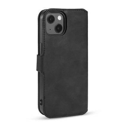 For iPhone 13 DG.MING Retro Oil Side Horizontal Flip Leather Case with Holder & Card Slots & Wallet(Black) - iPhone 13 Cases by DG.MING | Online Shopping UK | buy2fix