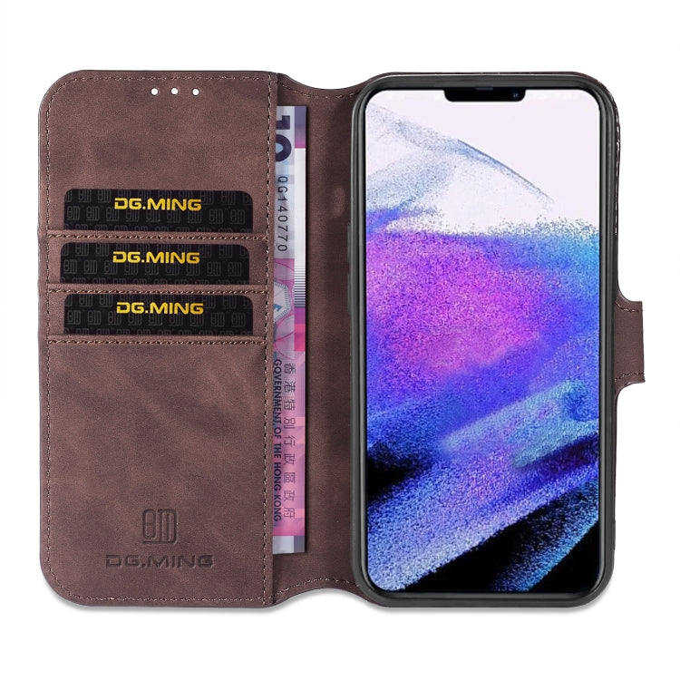 For iPhone 13 Pro DG.MING Retro Oil Side Horizontal Flip Leather Case with Holder & Card Slots & Wallet (Coffee) - iPhone 13 Pro Cases by DG.MING | Online Shopping UK | buy2fix