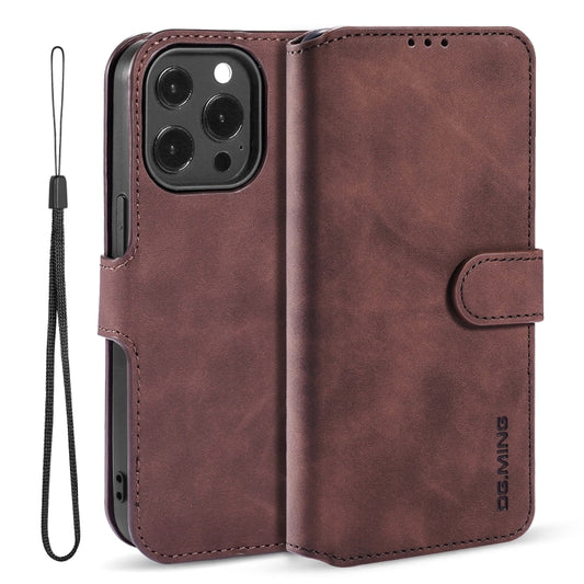 For iPhone 13 Pro Max DG.MING Retro Oil Side Horizontal Flip Leather Case with Holder & Card Slots & Wallet (Coffee) - iPhone 13 Pro Max Cases by DG.MING | Online Shopping UK | buy2fix