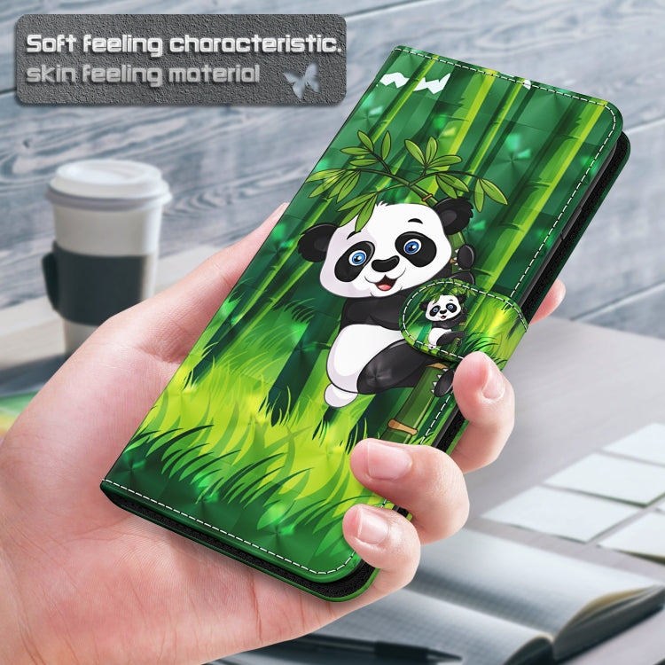 For Motorola Moto G30/G10/G20 3D Painting Pattern Horizontal Flip TPU + PU Leather Case with Holder & Card Slots & Wallet(Panda Climbing Bamboo) - Motorola Cases by buy2fix | Online Shopping UK | buy2fix