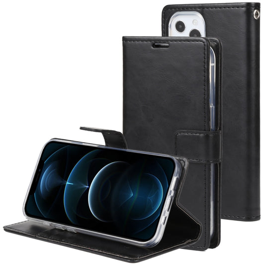 For iPhone 13 Pro GOOSPERY BLUE MOON Crazy Horse Texture Horizontal Flip Leather Case with Holder & Card Slot & Wallet (Black) - iPhone 13 Pro Cases by GOOSPERY | Online Shopping UK | buy2fix