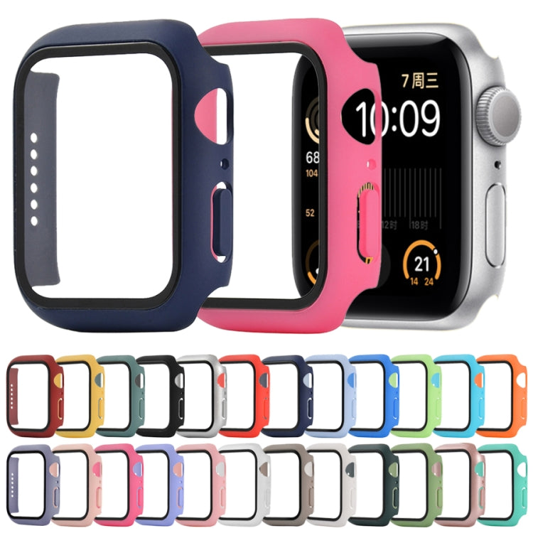 Shockproof PC+Tempered Glass Protective Case with Packed Carton For Apple Watch Series 6 & SE & 5 & 4 44mm(Red Pink) - Watch Cases by buy2fix | Online Shopping UK | buy2fix