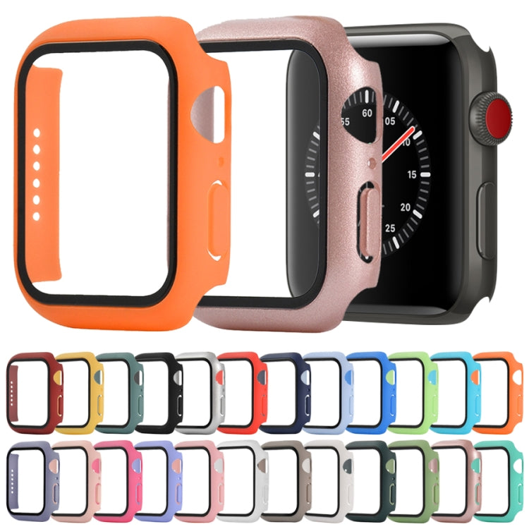 Shockproof PC+Tempered Glass Protective Case with Packed Carton For Apple Watch Series 3 & 2 & 1 38mm(Red Pink) - Watch Cases by buy2fix | Online Shopping UK | buy2fix