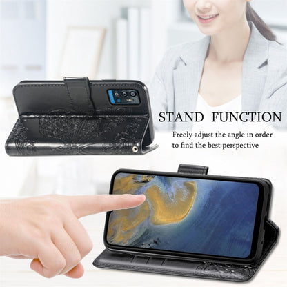 Butterfly Love Flowers Embossed Horizontal Flip Leather Case with Holder & Card Slots & Wallet & Lanyard For ZTE Blade A71(Black) - ZTE Cases by buy2fix | Online Shopping UK | buy2fix