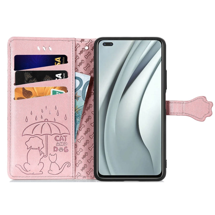For Infinix Note 8 Lovely Cat and Dog Embossing Pattern Horizontal Flip Leather Case , with Holder & Card Slots & Wallet & Cartoon Clasp & Lanyard(Rose Gold) - Infinix Cases by buy2fix | Online Shopping UK | buy2fix