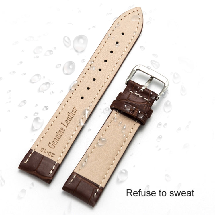 20mm Two-layer Cowhide Leather Bamboo Joint Texture Watch Band(Red) - Watch Bands by buy2fix | Online Shopping UK | buy2fix