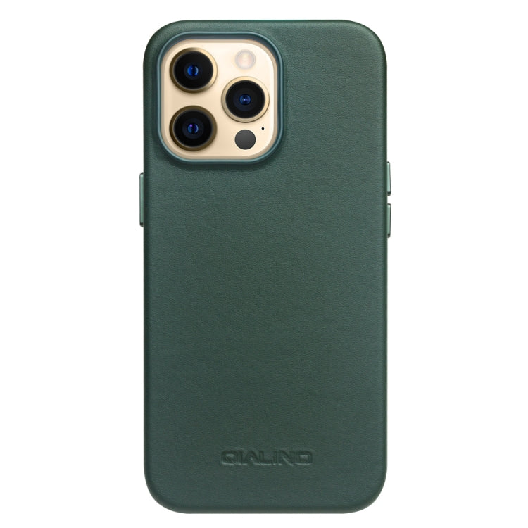 For iPhone 13 Pro Max QIALINO Nappa Cowhide MagSafe Magnetic Protective Case (Dark Green) - iPhone 13 Pro Max Cases by QIALINO | Online Shopping UK | buy2fix